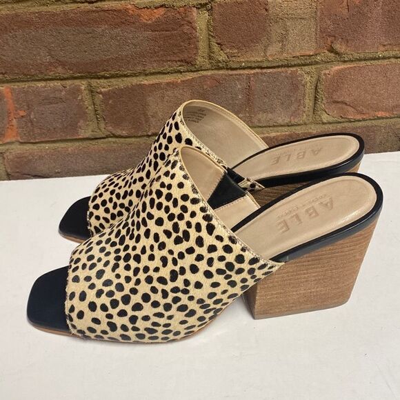 ABLE Cheetah Rojas Slide Heel Sandals Size 10 - Picture 3 of 10